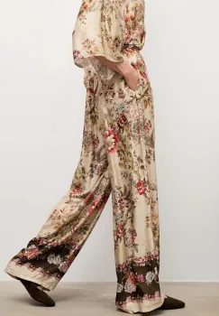 Answear.LAB pantaloni culoarea bej, drept, high waist imagine