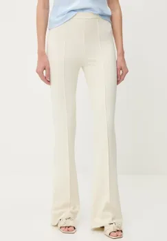 Answear Lab pantaloni culoarea bej, evazati, high waist imagine