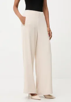 Answear.LAB pantaloni culoarea bej, lat, high waist imagine