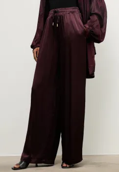 Answear.LAB pantaloni culoarea bordo, lat, high waist imagine