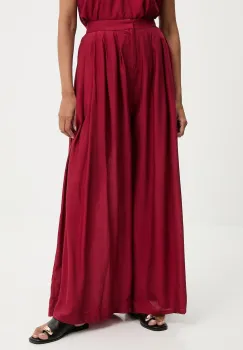 Answear Lab pantaloni culoarea bordo, lat, high waist imagine