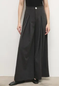Answear.LAB pantaloni culoarea gri, lat, high waist imagine