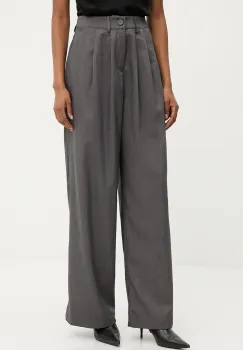 Answear.LAB pantaloni culoarea gri, lat, high waist imagine