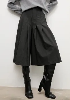 Answear.LAB pantaloni culoarea gri, midi, evazati imagine