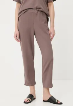 Answear Lab pantaloni culoarea maro, drept, high waist imagine