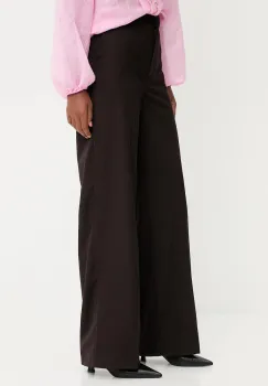 Answear.LAB pantaloni culoarea maro, drept, high waist imagine
