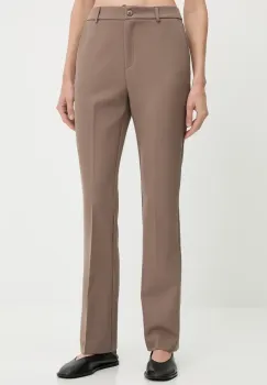 Answear Lab pantaloni culoarea maro, evazati, high waist imagine