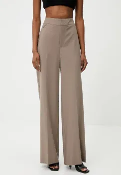 Answear Lab pantaloni culoarea maro, lat, high waist imagine