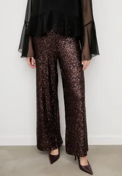 Answear.LAB pantaloni culoarea maro, lat, high waist imagine