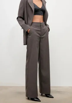 Answear.LAB pantaloni culoarea maro, lat, high waist imagine