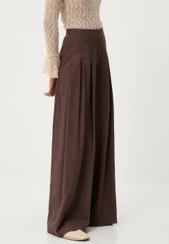 Answear.LAB pantaloni culoarea maro, lat, high waist imagine