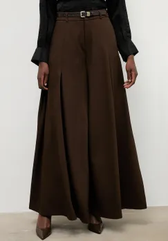 Answear.LAB pantaloni culoarea maro, lat, high waist imagine