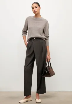 Answear.LAB pantaloni culoarea maro, lat, high waist imagine