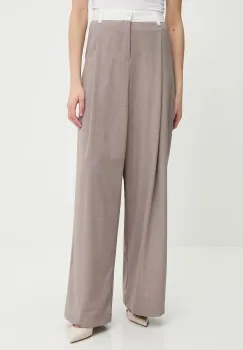 Answear Lab pantaloni culoarea maro, lat, high waist imagine
