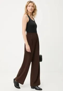 Answear.LAB pantaloni culoarea maro, lat, high waist imagine