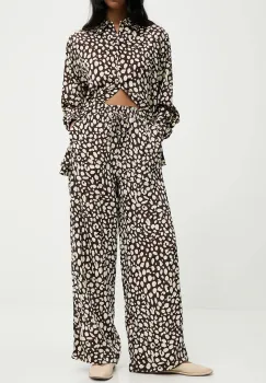 Answear Lab pantaloni culoarea maro, lat, high waist imagine