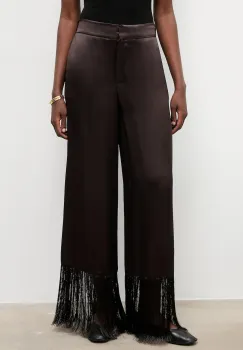Answear.LAB pantaloni culoarea maro, lat, high waist imagine