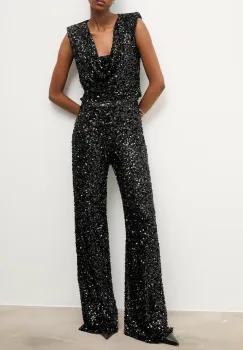 Answear.LAB pantaloni culoarea negru, drept, high waist imagine