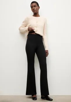 Answear.LAB pantaloni culoarea negru, evazati, high waist imagine