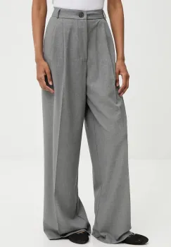 Answear Lab pantaloni culoarea negru, lat, high waist imagine