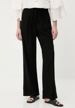 Answear Lab pantaloni culoarea negru, lat, high waist imagine