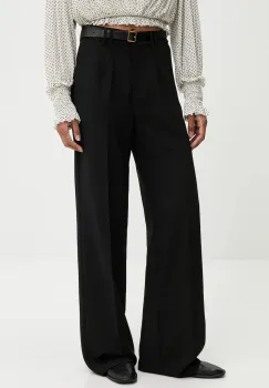 Answear.LAB pantaloni culoarea negru, lat, high waist imagine