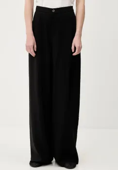 Answear Lab pantaloni culoarea negru, lat, high waist imagine