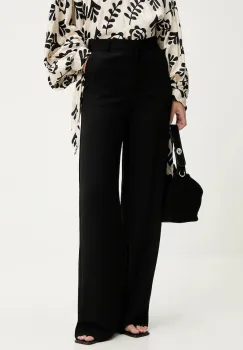 Answear.LAB pantaloni culoarea negru, lat, high waist imagine
