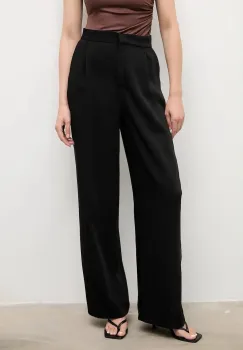 Answear.LAB pantaloni culoarea negru, lat, high waist imagine