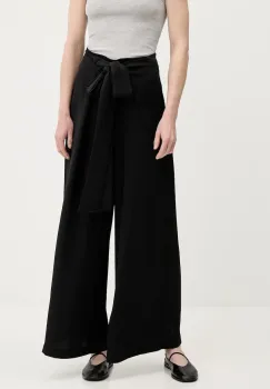 Answear Lab pantaloni culoarea negru, lat, high waist imagine