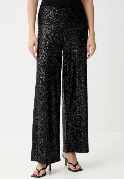 Answear.LAB pantaloni culoarea negru, lat, high waist imagine