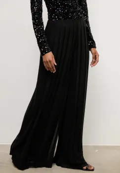 Answear.LAB pantaloni culoarea negru, lat, high waist imagine