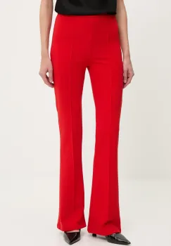 Answear Lab pantaloni culoarea rosu, evazati, high waist imagine
