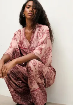 Answear.LAB pantaloni culoarea roz, drept, high waist imagine