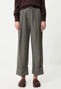 Answear.LAB pantaloni culoarea verde, drept, high waist imagine