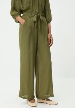 Answear.LAB pantaloni culoarea verde, lat, high waist imagine