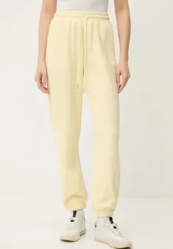 Answear Lab pantaloni de trening culoarea galben, neted imagine