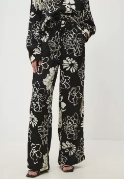 Answear Lab pantaloni femei, culoarea bej, lat, high waist imagine