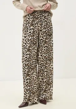 Answear Lab pantaloni femei, culoarea bej, lat, high waist imagine