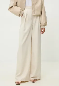 Answear Lab pantaloni femei, culoarea bej, lat, high waist imagine