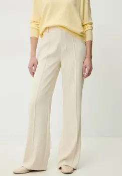 Answear Lab pantaloni femei, culoarea bej, lat, high waist imagine