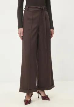 Answear Lab pantaloni femei, culoarea maro, neted imagine