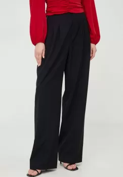 Answear Lab pantaloni femei, culoarea negru, drept, high waist imagine