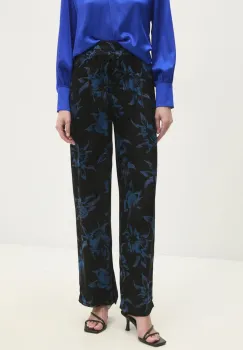 Answear Lab pantaloni femei, culoarea negru, drept, high waist imagine