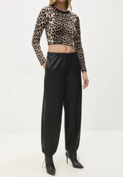 Answear Lab pantaloni femei, culoarea negru, high waist imagine