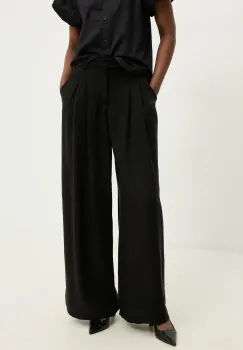 Answear Lab pantaloni femei, culoarea negru, lat, high waist imagine