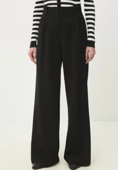 Answear Lab pantaloni femei, culoarea negru, lat, high waist imagine