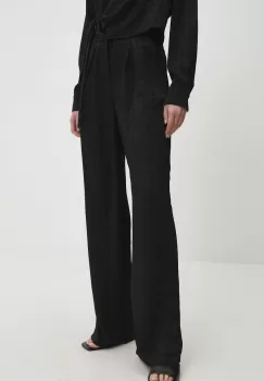 Answear Lab pantaloni femei, culoarea negru, lat, high waist imagine