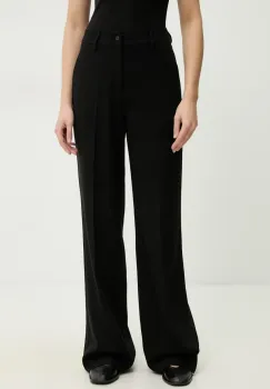 Answear Lab pantaloni femei, culoarea negru, lat, high waist imagine