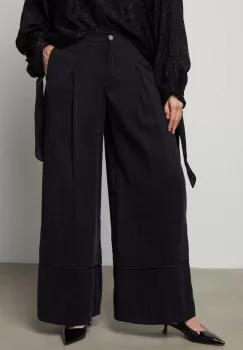 Answear Lab pantaloni femei, culoarea negru, lat, high waist imagine